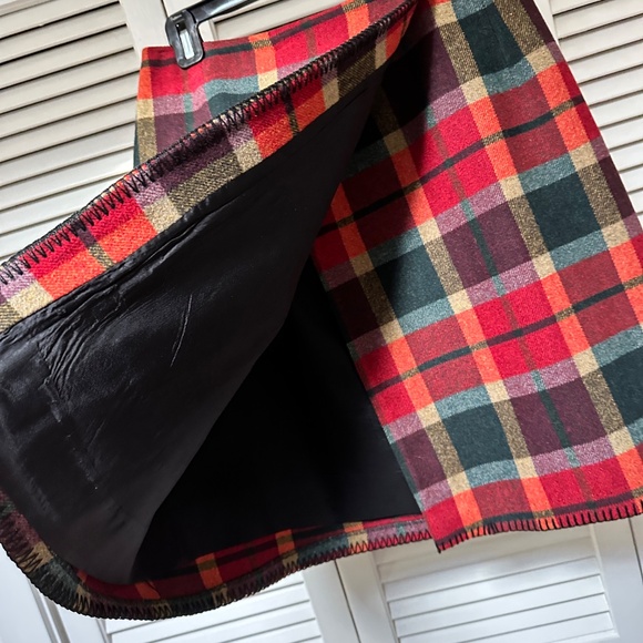 Charter Club Plaid Wool Wrap Mini Skirt Fully Lined Size 4 - Picture 3 of 7